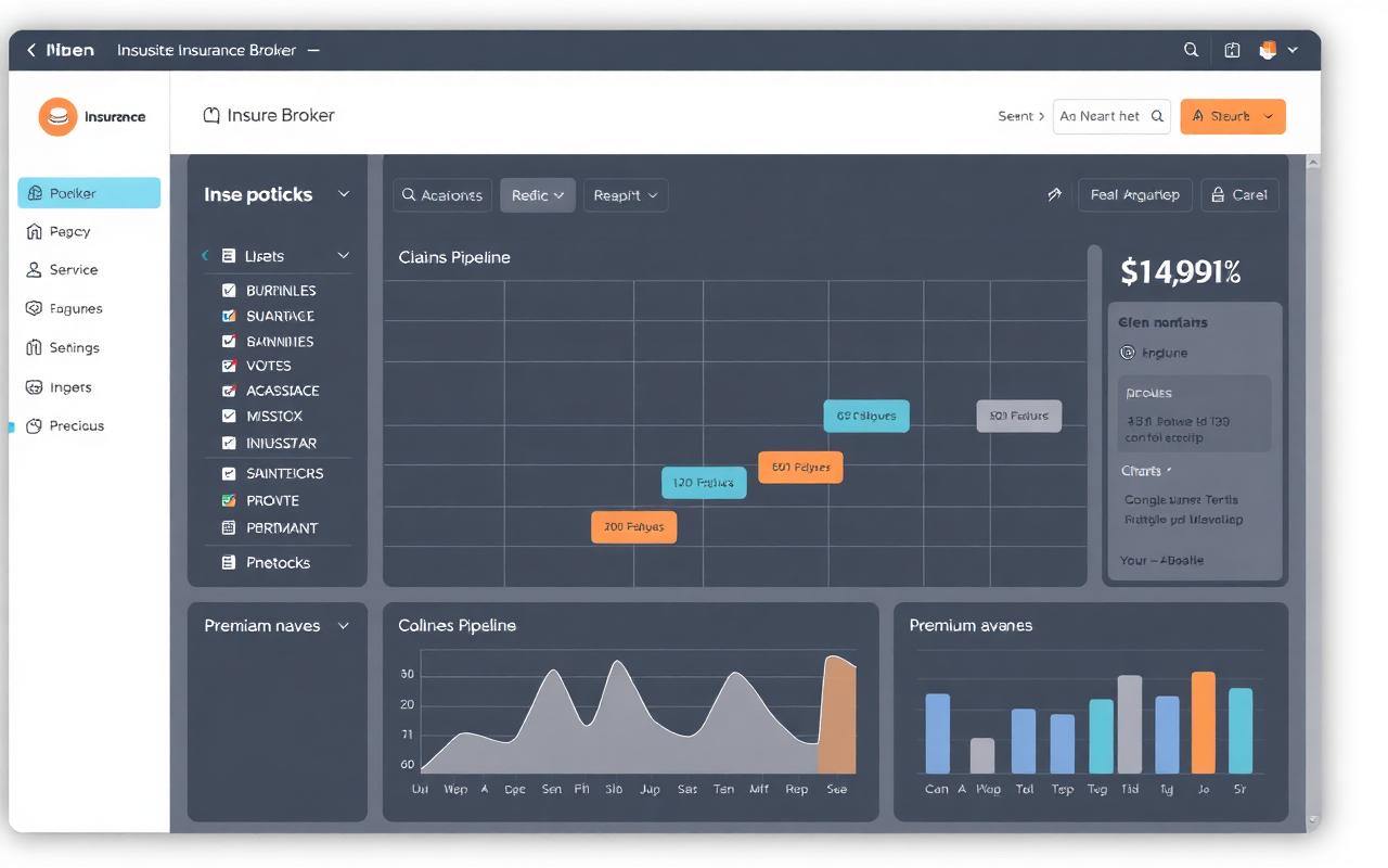 Insurance Broker Dashboard — Broker Web App screenshot